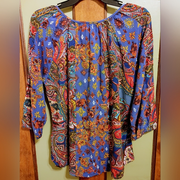 Anthropologie:Figueroa & Flower Petite Large Paisley Floral Peasant Blouse – PXL - Picture 2 of 3